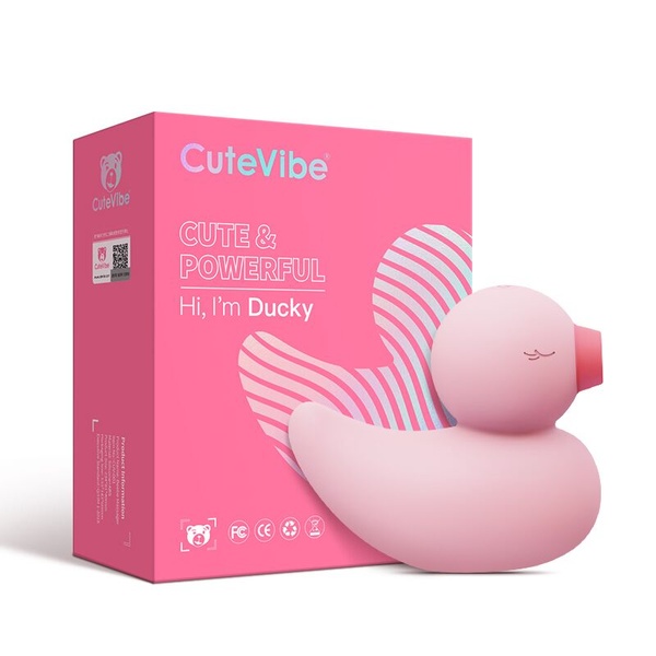 Вакуумний вібратор-качечка CuteVibe Ducky Pink , SO6553 SO6553 фото