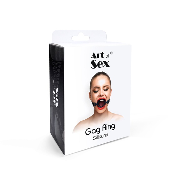 Кляп-расширитель силиконовое кольцо Art of Sex – Gag Ring, черный, натуральная кожа SO6707 SO6707 фото