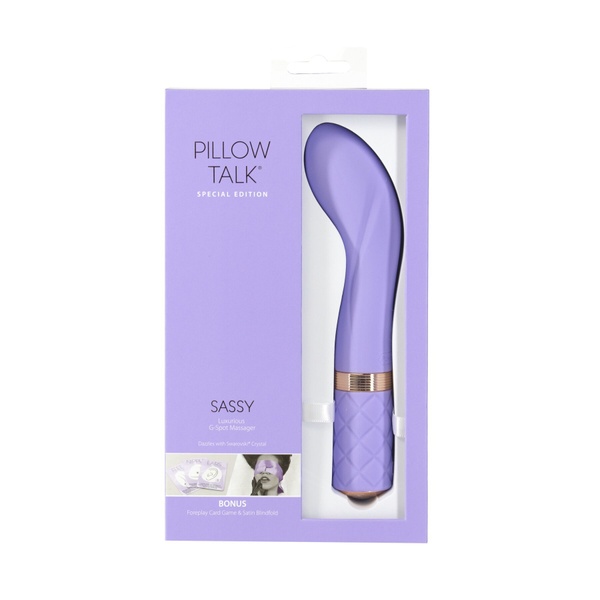 Роскошный вибратор Pillow Talk Sassy Purple Special Edition, Сваровски, повязка на глаза+игра Фиолетовый SO6853 SO6853 фото