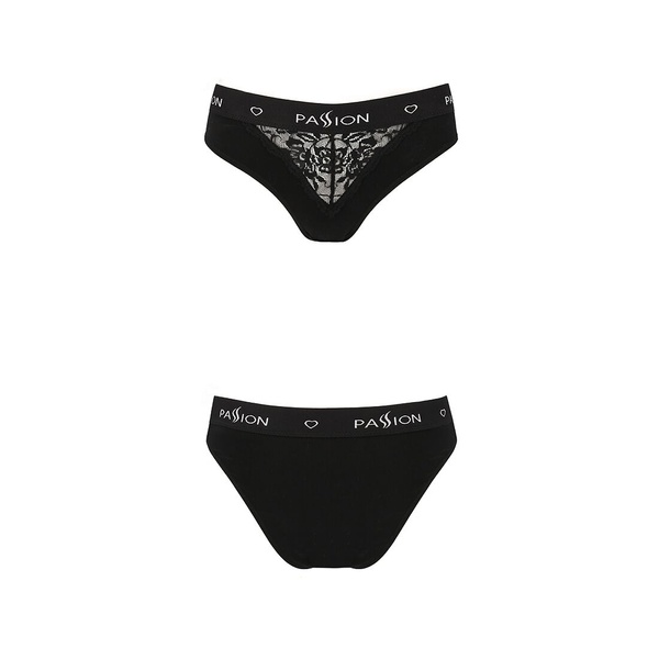 Трусики с широкой резинкой и кружевом Passion PS001 PANTIES L, black SO4159