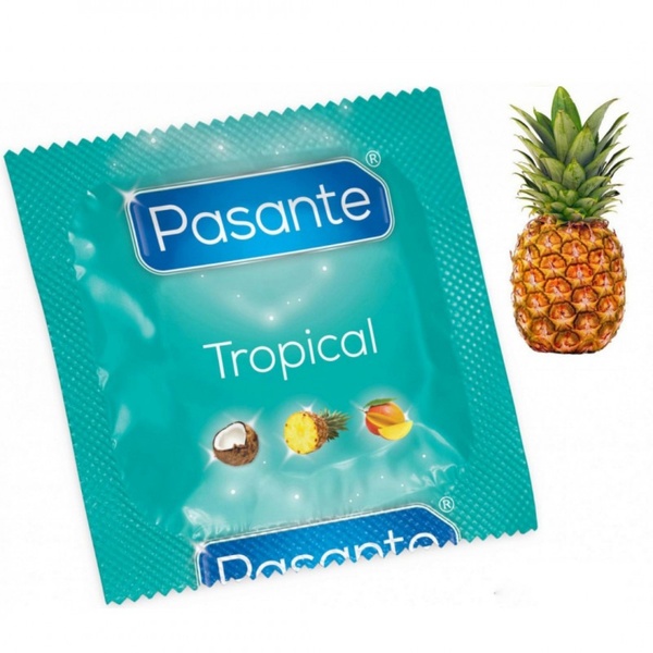 Презервативи зі смаком ананаса, 53мм, Рasante Tropical condoms, за 6 шт., 1075KA-3 1075KA-3 фото