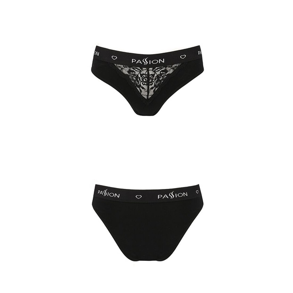 Трусики с широкой резинкой и кружевом Passion PS001 PANTIES M, black SO4160