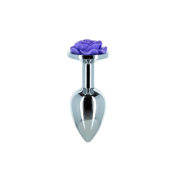 Металлическая анальная пробка Lux Active с розой - Rose Anal Plug - Purple, вибропуля в подарок SO5573 SO5573 фото