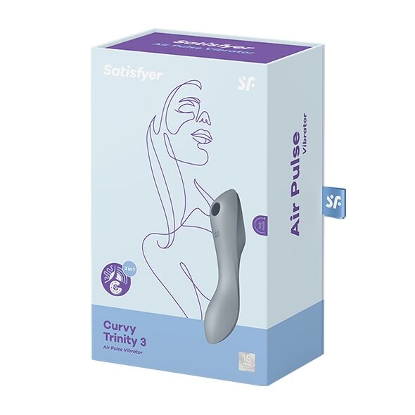 Вакуумный стимулятор с вибрацией Satisfyer Curvy Trinity 3 BlueGrey SO6118 SO6118 фото