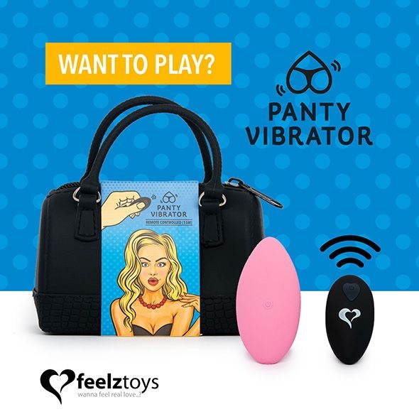 Вібратор в трусики FeelzToys Panty Vibrator Pink з пультом ДК, 6 режимів роботи, сумочка-чохол , SO3849 SO3849 фото