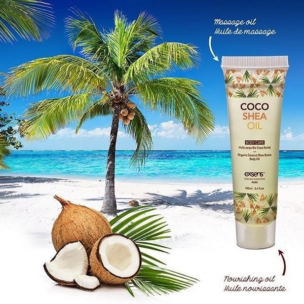 Органічна кокосова олія каріте (ши) для тіла EXSENS Coco Shea Oil 100 мл, сертифікат ECOCERT , SO3332 SO3332 фото