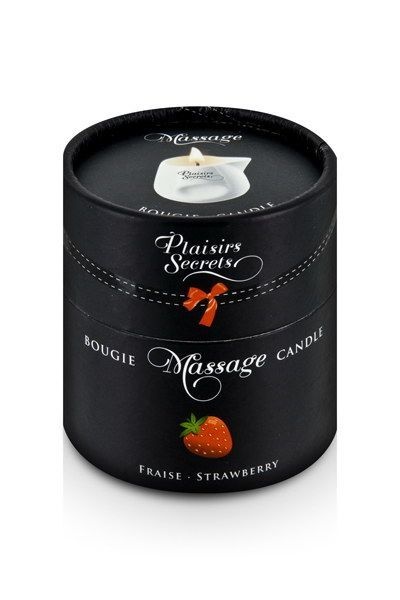 Массажная свеча Plaisirs Secrets Strawberry (80 мл) подарочная упаковка, керамический сосуд SO1848 SO1848 фото