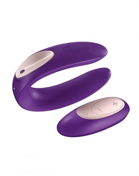 Вібратор для пар Satisfyer Double Plus Remote з пультом ДК та двома моторчиками Фіолетовий, SO2021 SO2021 фото