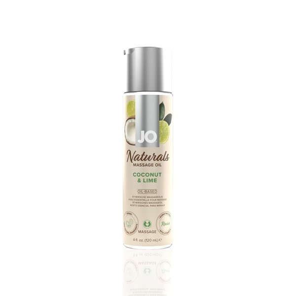 Масажна олія System JO Naturals Massage Oil Coconut&Lime з натуральними ефірними оліями 120мл , SO6164 SO6164 фото