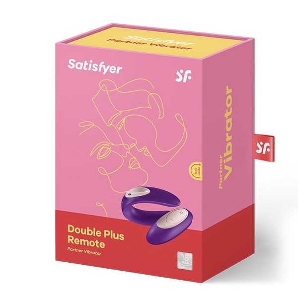 Вібратор для пар Satisfyer Double Plus Remote з пультом ДК та двома моторчиками Фіолетовий, SO2021 SO2021 фото