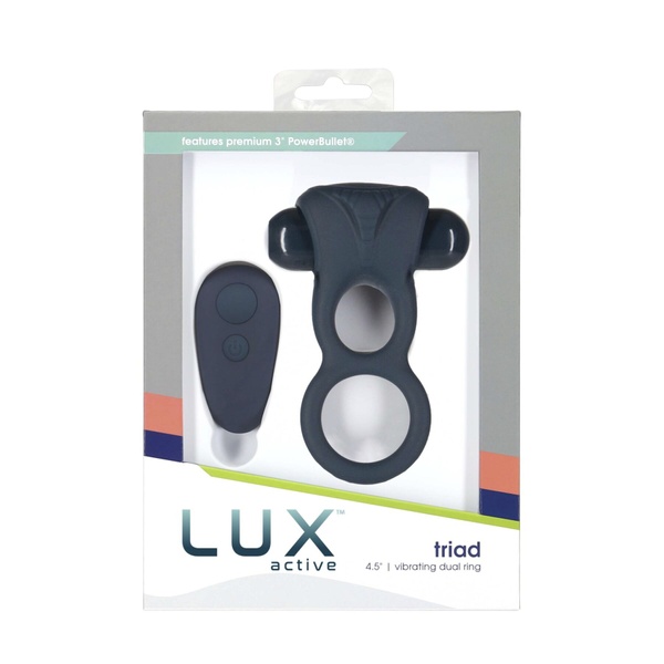 Подвійне ерекційне кільце з вібрацією Lux Active-Triad - Vibrating Dual Cock Ring, пульт ДК , SO5575 SO5575 фото