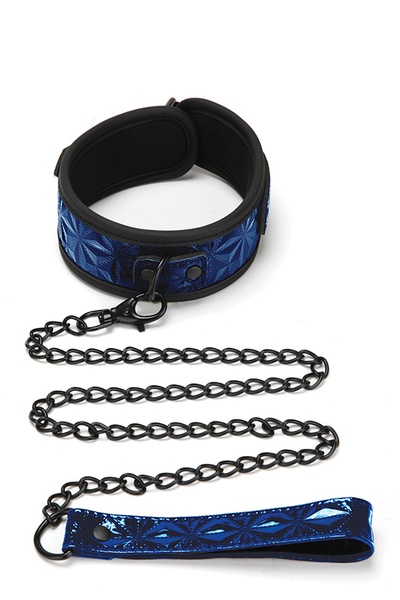 Набір нашийник та повідець синій WHIPSMART DIAMOND COLLAR AND LEASH BLUE , T160591