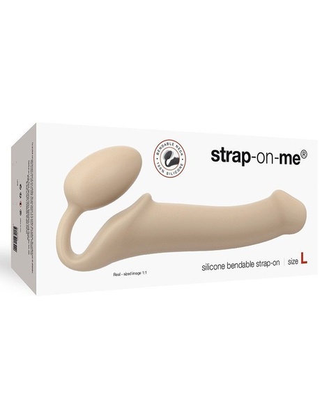 Безремінний страпон Strap-On-Me Flesh L, повністю регульований, діаметр 3,7 см Тілесний, SO2351 SO2351 фото