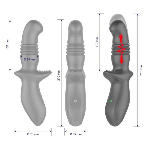 Масажер простати з фрикціями та ротацією Nexus Thrust Anal чорний, 20.4 х 3.9 см, E33503