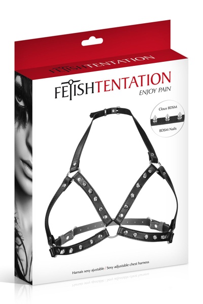 Портупея с металлическими шипами Fetish Tentation Sexy Adjustable Chest Harness SO4665 SO4665 фото