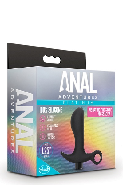 Анальная пробка Blush Anal Adventures Platinum Silicone Vibrating Pros , T331459