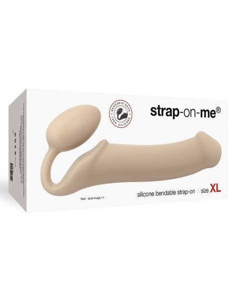 Безремневой страпон Strap-On-Me Flesh XL, полностью регулируемый, диаметр 4,5см Телесный SO2352 SO2352 фото