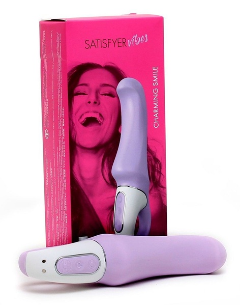 Потужний вібратор Satisfyer Vibes Charming Smile з гнучким стовбуром, літій силікон, 12 режимів Бузковий, SO2201 SO2201 фото