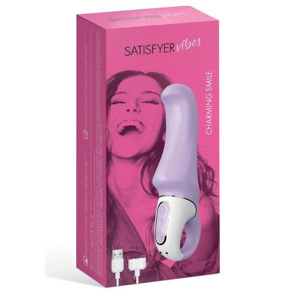 Потужний вібратор Satisfyer Vibes Charming Smile з гнучким стовбуром, літій силікон, 12 режимів Бузковий, SO2201 SO2201 фото