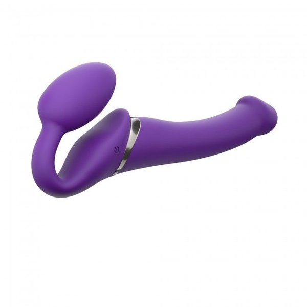 Безремінний страпон з вібрацією Strap-On-Me Vibrating Violet M, діаметр 3,3 см, пульт ДК, регульован , SO3825 SO3825 фото