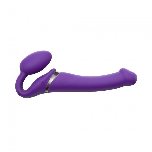 Безремінний страпон з вібрацією Strap-On-Me Vibrating Violet M, діаметр 3,3 см, пульт ДК, регульован , SO3825 SO3825 фото