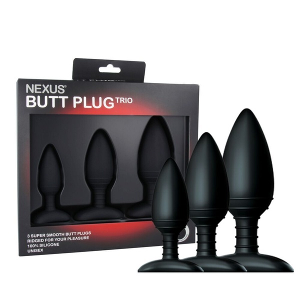 Набор анальных пробок Nexus Butt Plug Trio, макс. диаметр 3–4–5 см Черный SO2743 SO2743 фото