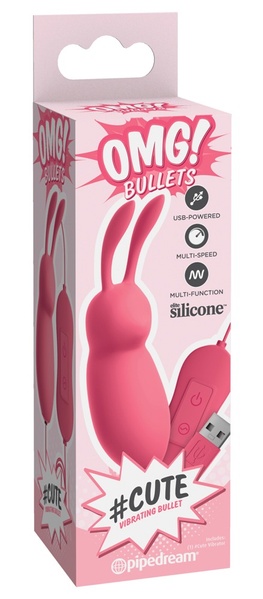 Вибропуля в виде зайчика OMG! Bullets #Cute, розовая , PD545015