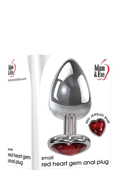 Анальная пробка с камнем A&E RED HEART GEM ANAL PLUG SMALL , T840565