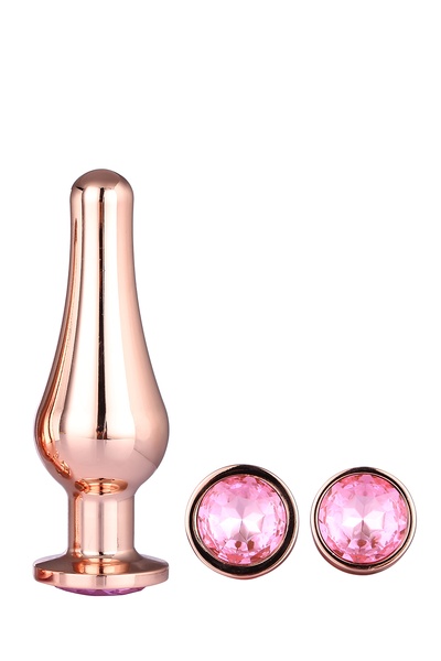 DT21875 Набор анальных пробок конической формы Dream Toys GLEAMING LOVE PLEASURE SET ROSE GOLD , DT21875