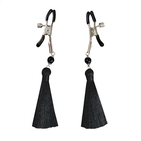 Затискач для сосків Art of Sex - Nipple clamps Black Tassels , SO5856 SO5856 фото