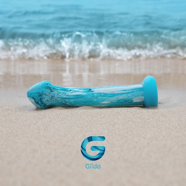 Скляний дилдо Gildo Ocean Ripple, об’ємна головка, ідеально для точки G , SO8893