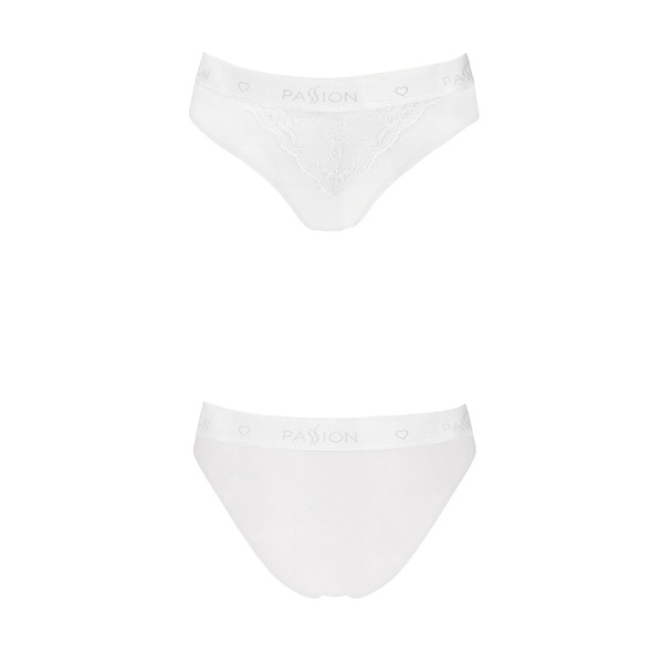 Трусики с широкой резинкой и кружевом Passion PS001 PANTIES L, white SO4171