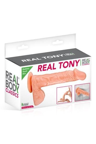 Фаллоимитатор Real Body - Real Tony Flash, TPE, диаметр 3,5см Телесный SO1893 SO1893 фото