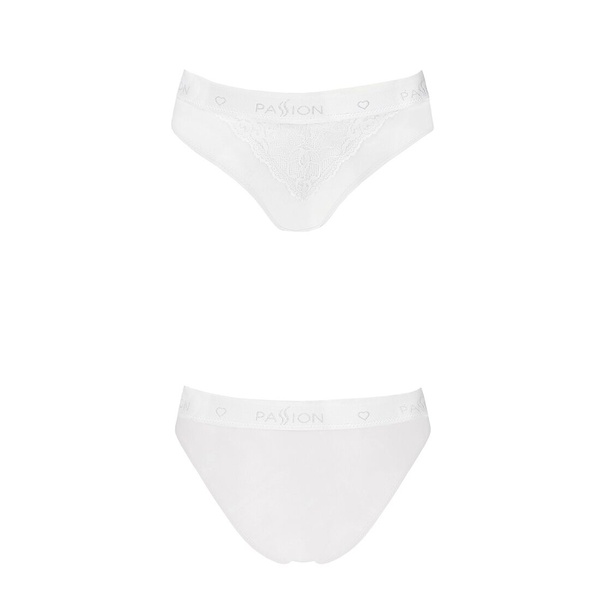 Трусики з широкою гумкою і мереживом Passion PS001 PANTIES M, white , SO4172