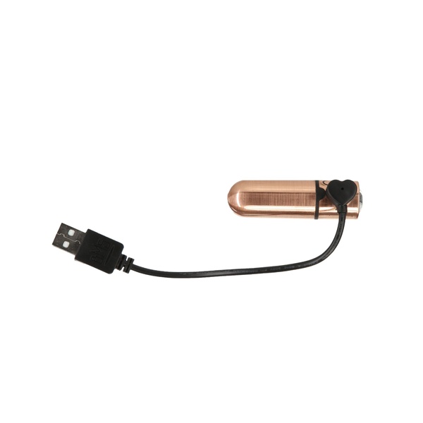 Віброкуля PowerBullet First-Class Bullet 2.5″ з Key Chain Pouch, Rose Gold, 9 режимів вібрації Рожеве золото, SO6847 SO6847 фото