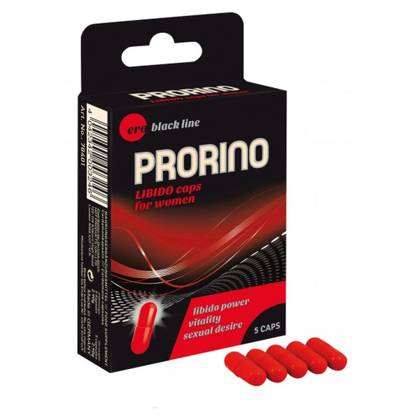 Возбуждающие капсулы для женщин ERO PRORINO black line Libido,(цена за 5 капсул в упаковке) , HOT78401 HOT78401 фото