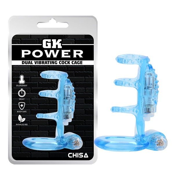 Насадка Chisa GK Power Dual Vibrating Cock Cage Blue Насадка Chisa GK Power Dual Vibrating Cock Cage Blue