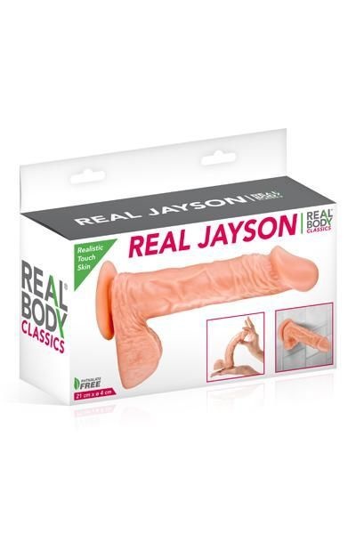 Фалоімітатор Real Body — Real Jayson Flesh, TPE, діаметр 4 см Тілесний, SO1894 SO1894 фото