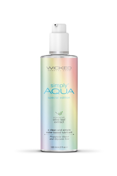 Лубрикант гіпоалергенний з оливою WICKED SIMPLY AQUA SPECIAL EDITION 120ML, T252211 T252211 фото