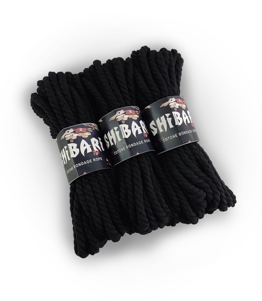 Хлопковая веревка для Шибари Feral Feelings Shibari Rope, 8 м черная Черный/красный SO4002 SO4002 фото