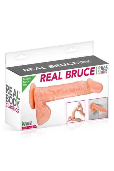 Фалоімітатор Real Body — Real Bruce Flesh, TPE, діаметр 4,2 см Тілесний, SO1895 SO1895 фото