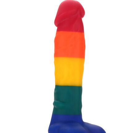 Райдужний фалоімітатор на присосці Dream toys Colourful Love Rainbow Dildo, 20 см х 3.8 см