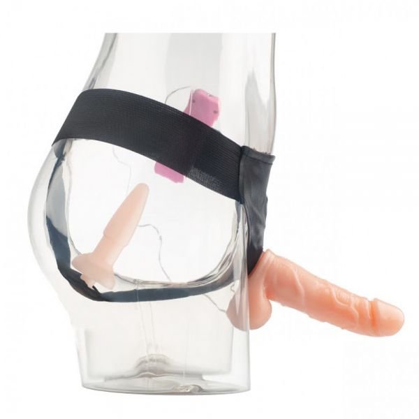 Страпон з пробкою і вібрацією Wearable Dicephalous Solid Dildo