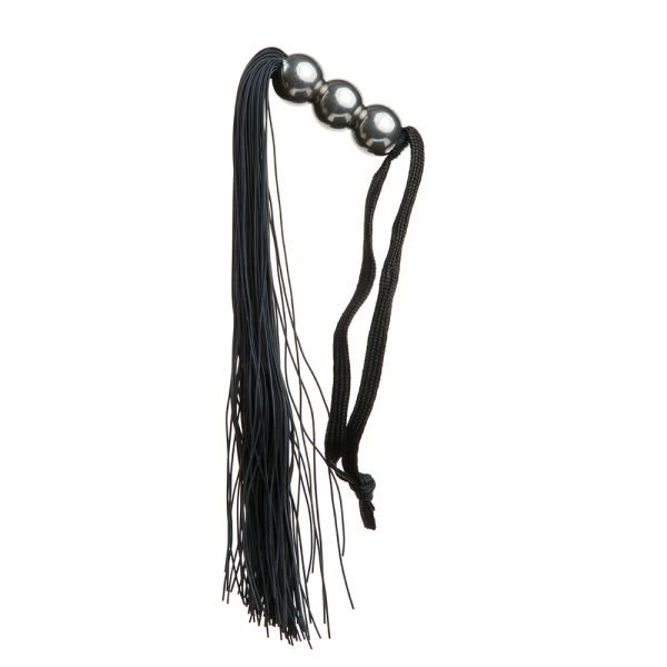 Батіг з силікону ручка 3 кульки FLOGGER BLACK METAL