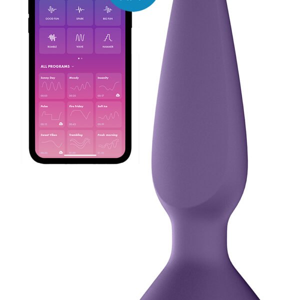 Анальна пробка з двома моторами Satisfyer Plug-ilicious 1 та керуванням з телефону, фіолетова