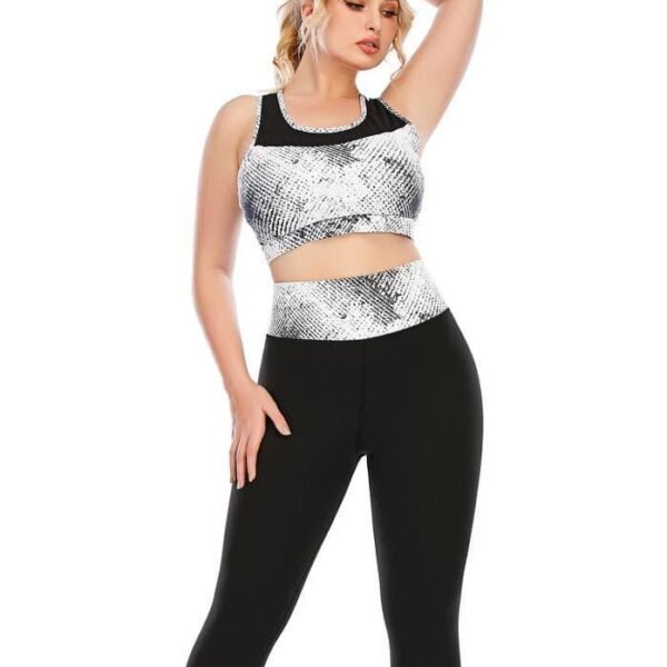 Фітнес костюм зі зміїним принтом FS1666 Чорний