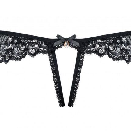 Трусики чорні Obsessive 830-THC-1 crotchless thong S / M