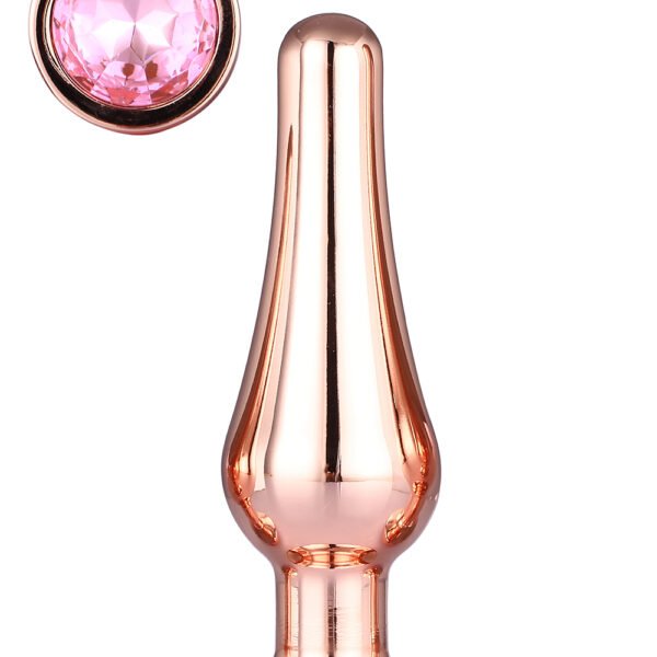 Анальна пробка конічної форми Dream Toys GLEAMING LOVE ROSE GOLD PLEASURE PLUG M