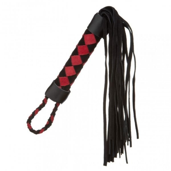 Батіг з екошкіри та замші ромб FLOGGER BLACK / RED