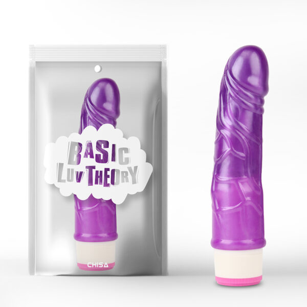 Вібратор реалістичний на батарейках Chisa Basic Luv Theory Stud Rod, фіолетовий, 17.5 см